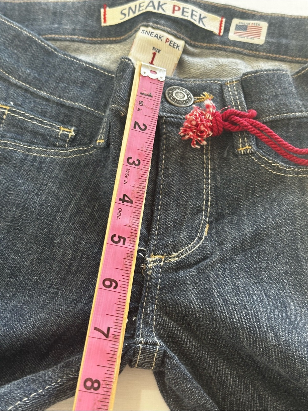 Sneak Peek Made in USA Dark Wash Bootcut Stretch Jeans Women’s Size 1 Y2K - Picture 9 of 15